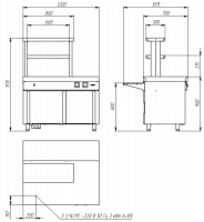 Прилавок для горячих напитков Atesy Ривьера ПГН-1200-02