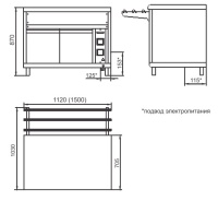 Прилавок для горячих напитков Abat Аста ПГН-70КМ-02