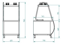 Прилавок для столовых приборов Abat Патша ПСП-70М