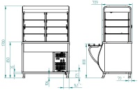 Прилавок-витрина холодильный Abat Патша ПВВ(Н)-70М-С-01-НШ