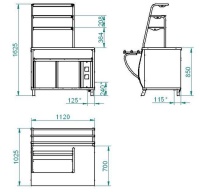 Прилавок для горячих напитков Abat Премьер ПГН-70Т-01