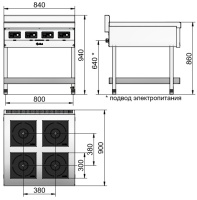 Плита индукционная Abat КИП-29П-5,0