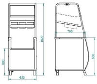 Прилавок для столовых приборов Abat Премьер ПСПХ-70Т кашир.
