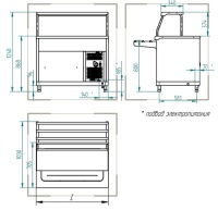 Прилавок холодильный с плоской столешницей Abat Аста ПВВ(Н)-70КМ-НШ