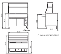 Мармит вторых блюд Abat Аста ЭМК-70КМ с подогреваемыми полками