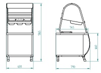 Прилавок для столовых приборов Abat Патша ПСПХ-70М