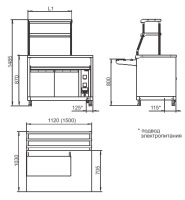 Прилавок для горячих напитков Abat Аста ПГН-70КМ-01